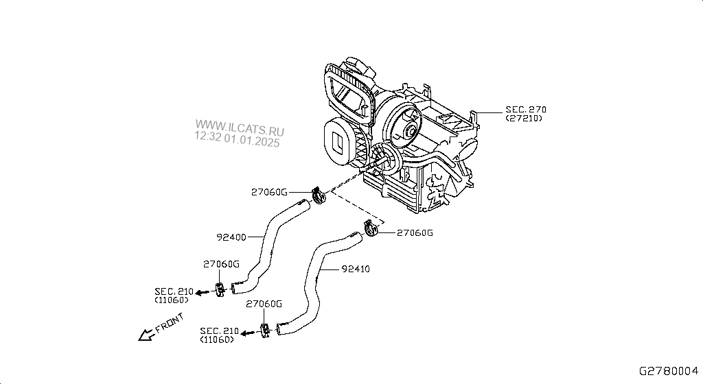 HEATER PIPING NISSAN QASHQAI RUSSIA