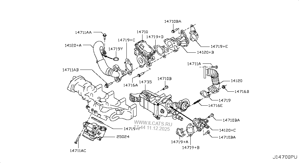 EGR PARTS NISSAN NAVARA NP300
