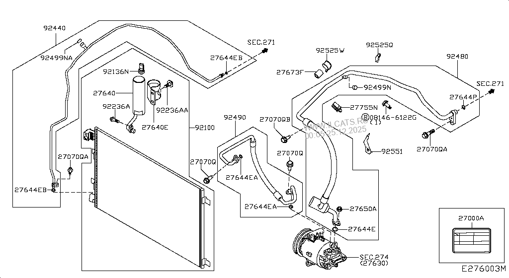 CONDENSER,LIQUID TANK & PIPING NISSAN QASHQAI