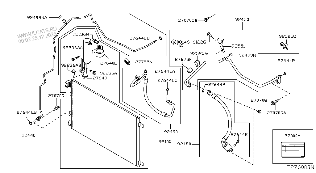 CONDENSER,LIQUID TANK & PIPING NISSAN QASHQAI