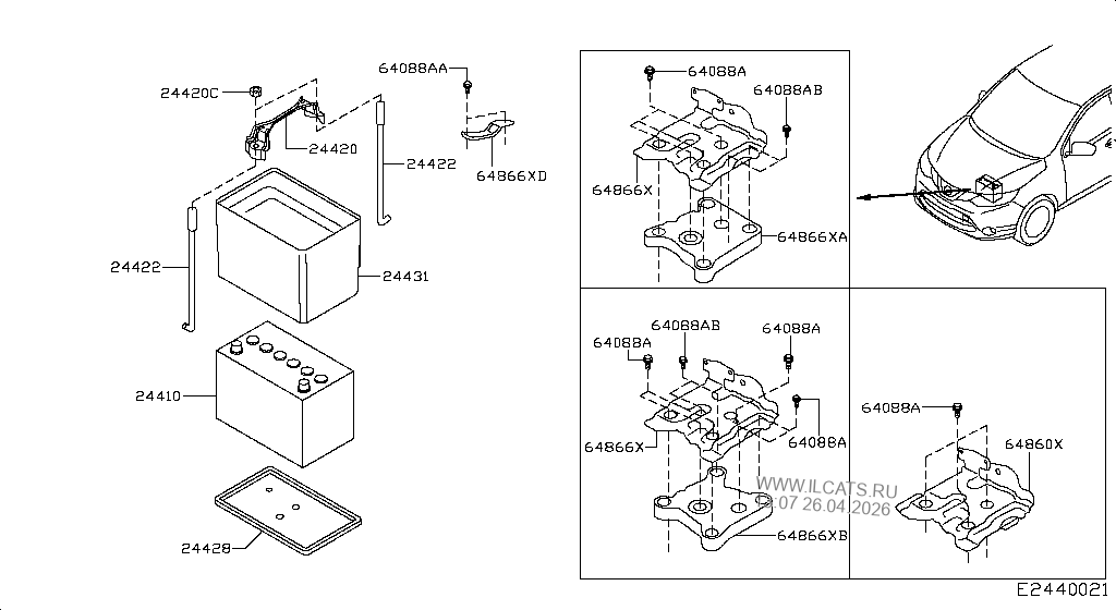 BATTERY & BATTERY MOUNTING NISSAN QASHQAI UK MAKE