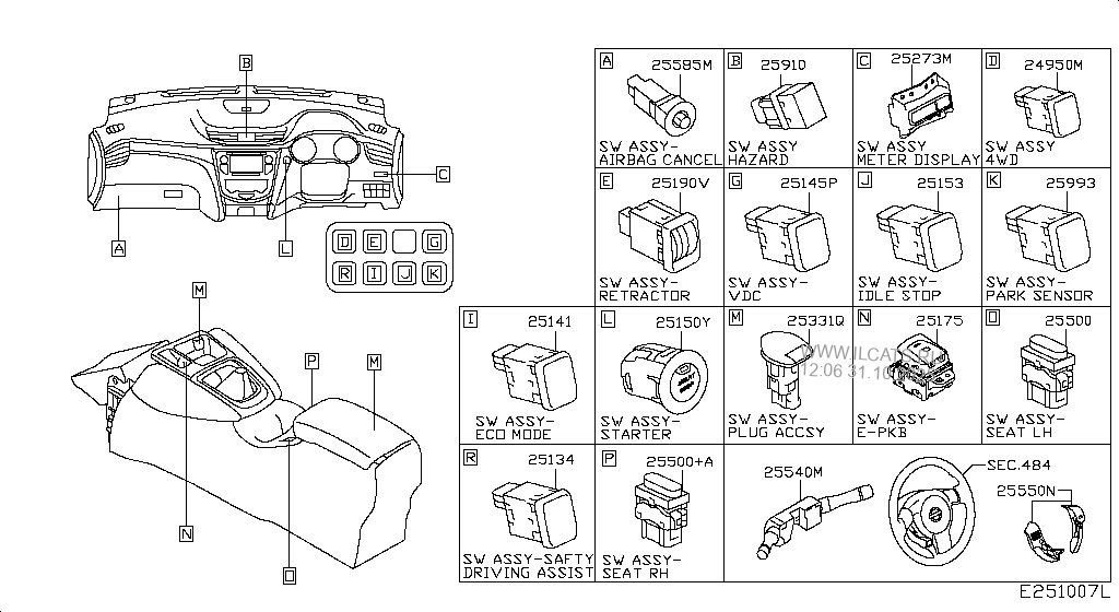 SWITCH NISSAN QASHQAI UK MAKE