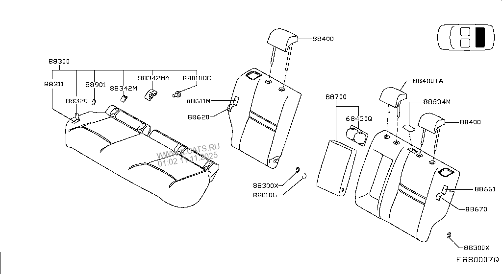 REAR SEAT NISSAN QASHQAI UK MAKE