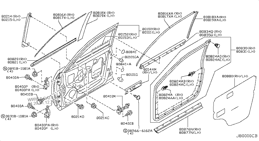 FRONT DOOR PANEL & FITTING NISSAN XTRAIL