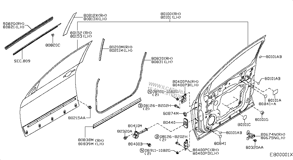 FRONT DOOR PANEL & FITTING NISSAN QASHQAI UK MAKE