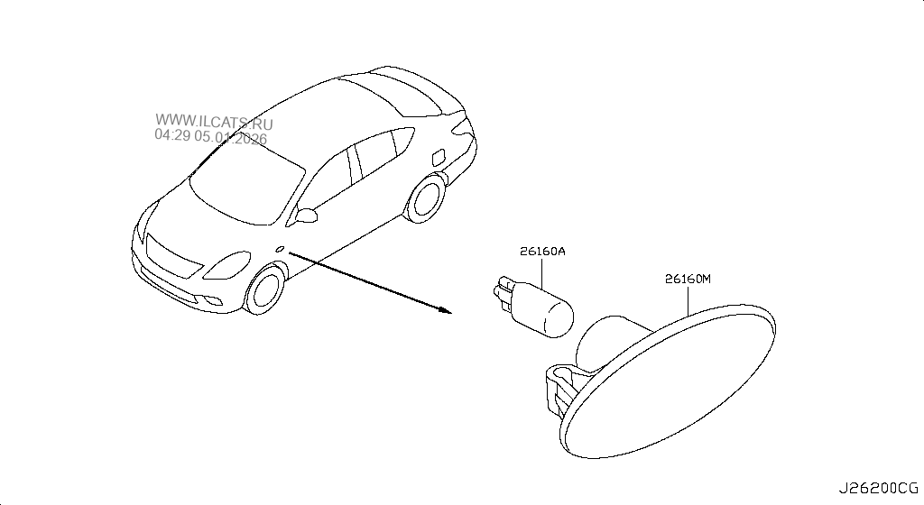 SIDE MARKER LAMP NISSAN SUNNY EGP MAKE