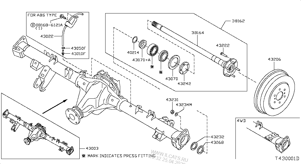REAR AXLE NISSAN NAVARA THI MAKE