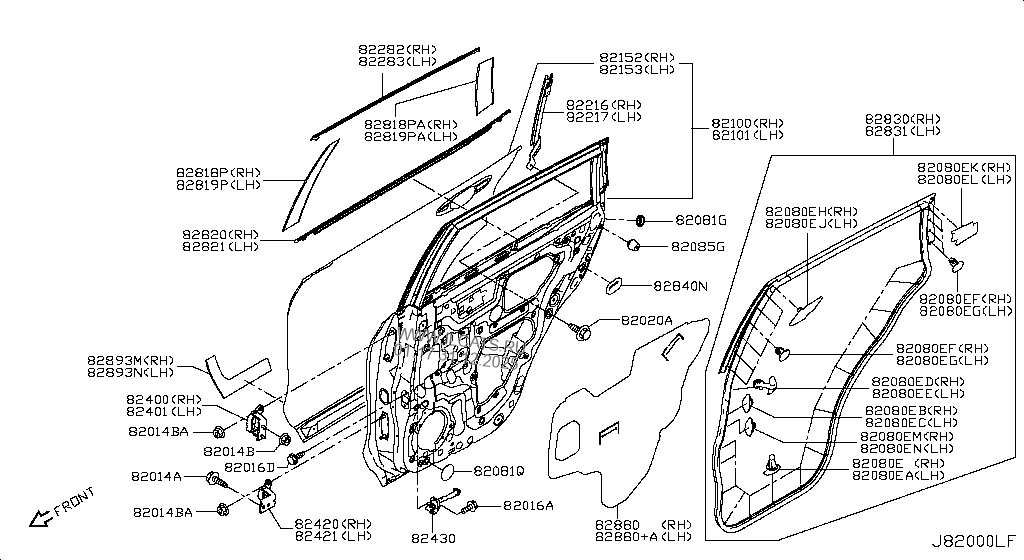 REAR DOOR PANEL & FITTING NISSAN XTRAIL