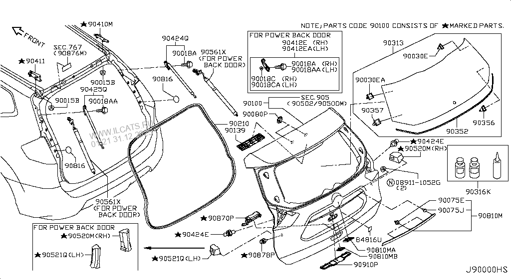 BACK DOOR PANEL & FITTING NISSAN XTRAIL