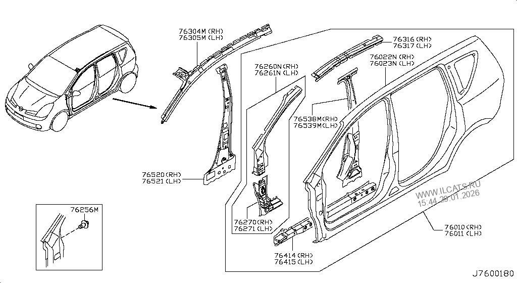 BODY(SIDE & REAR) NISSAN LIVINA XGEAR
