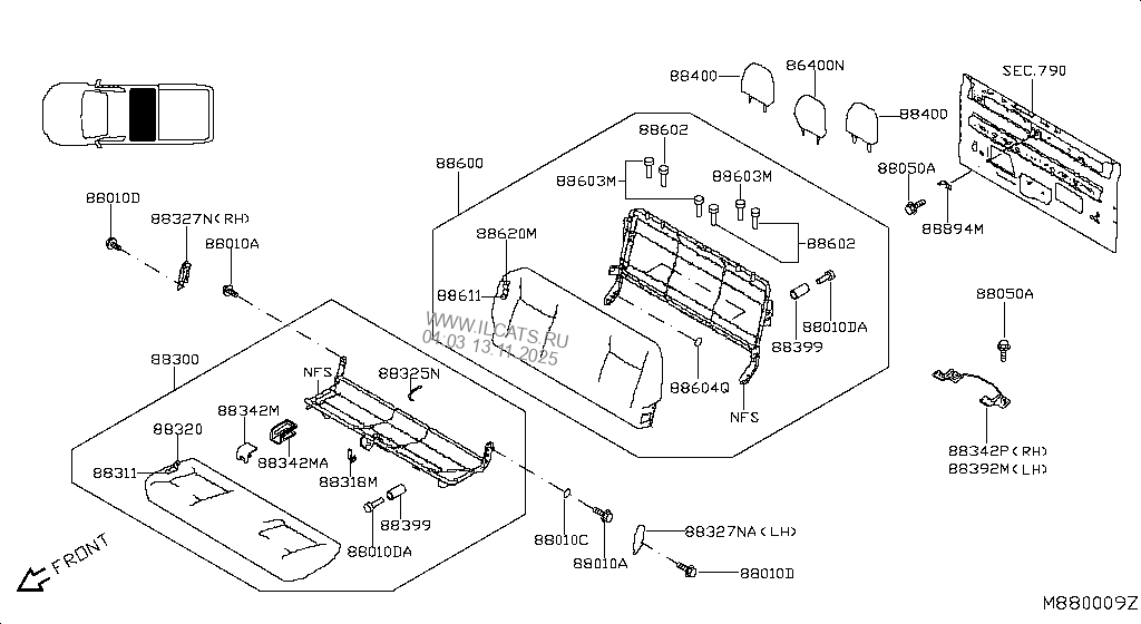 REAR SEAT NISSAN NAVARA NP300