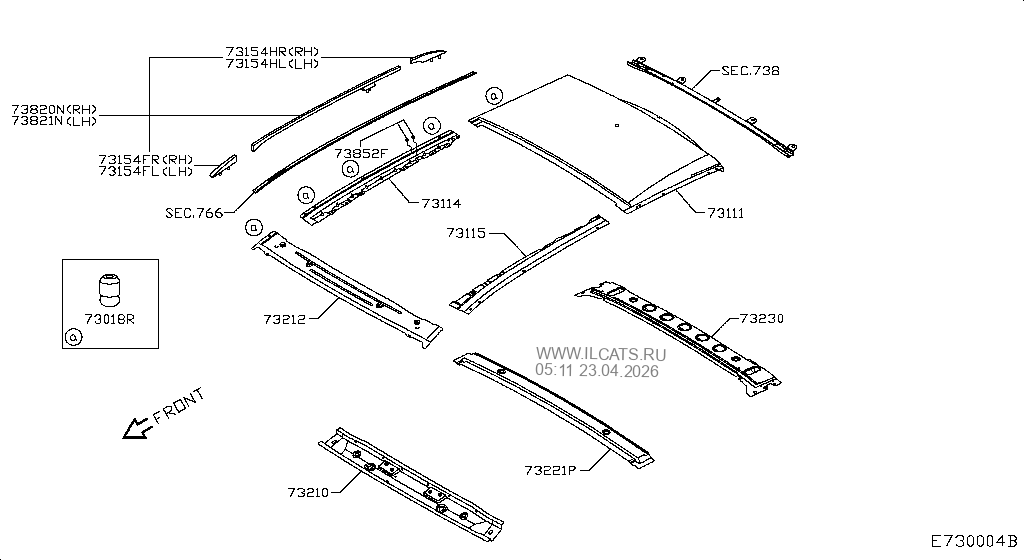 ROOF PANEL & FITTING NISSAN QASHQAI UK MAKE