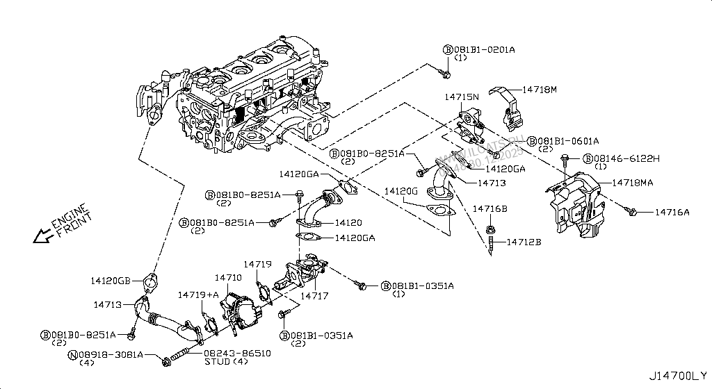 EGR PARTS NISSAN NP300 NAVARA