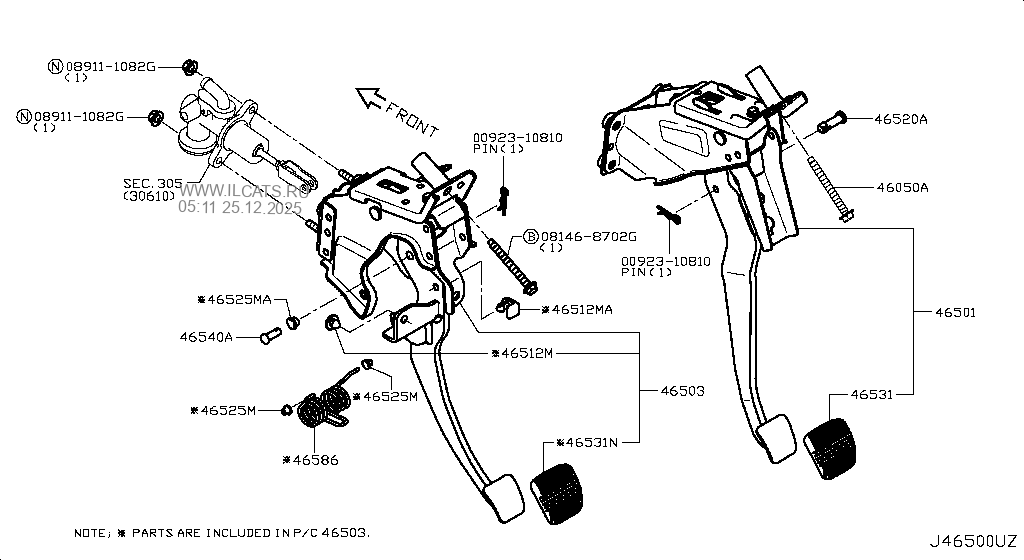 BRAKE & CLUTCH PEDAL NISSAN NP300 NAVARA
