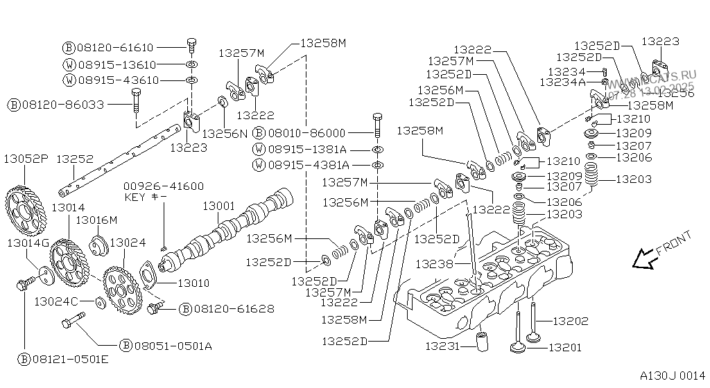 CAMSHAFT & VALVE MECHANISM NISSAN URVAN