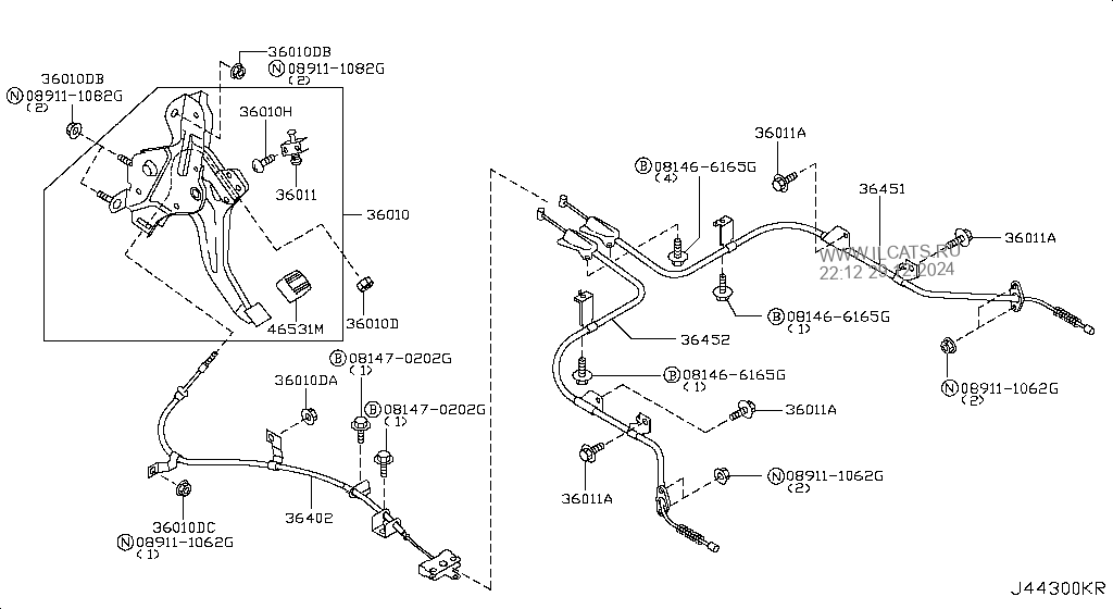 PARKING BRAKE CONTROL NISSAN PULSAR