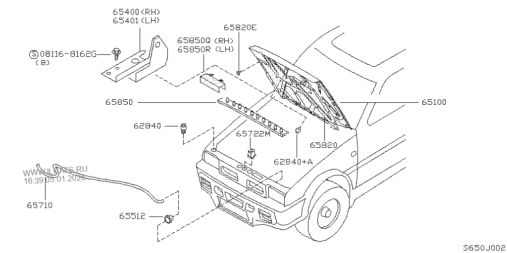 HOOD PANEL,HINGE & FITTING NISSAN ﾐｽﾄﾗﾙMISTRAL