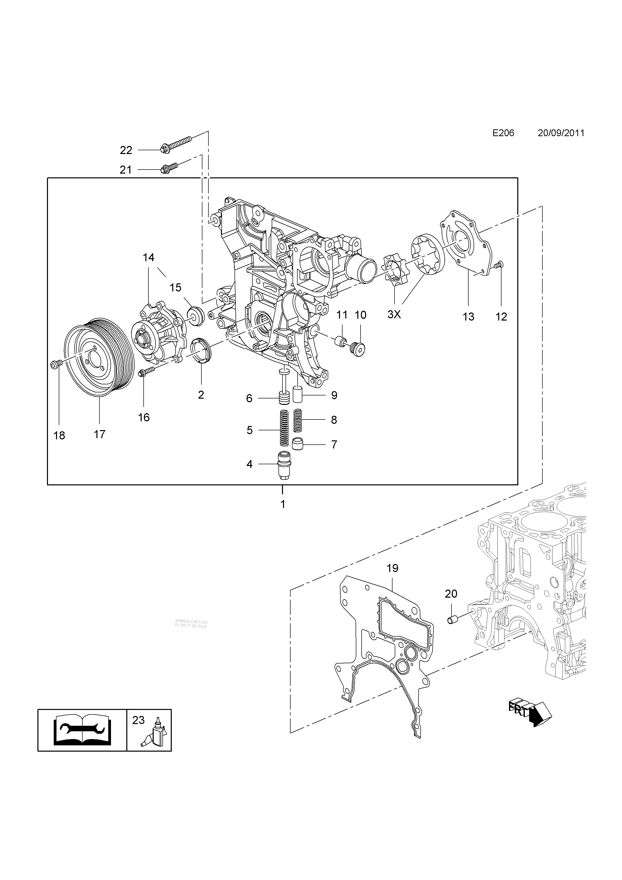 Recouvrement Avantpompe A Huile Et Pompe A Eau Opel Astra J