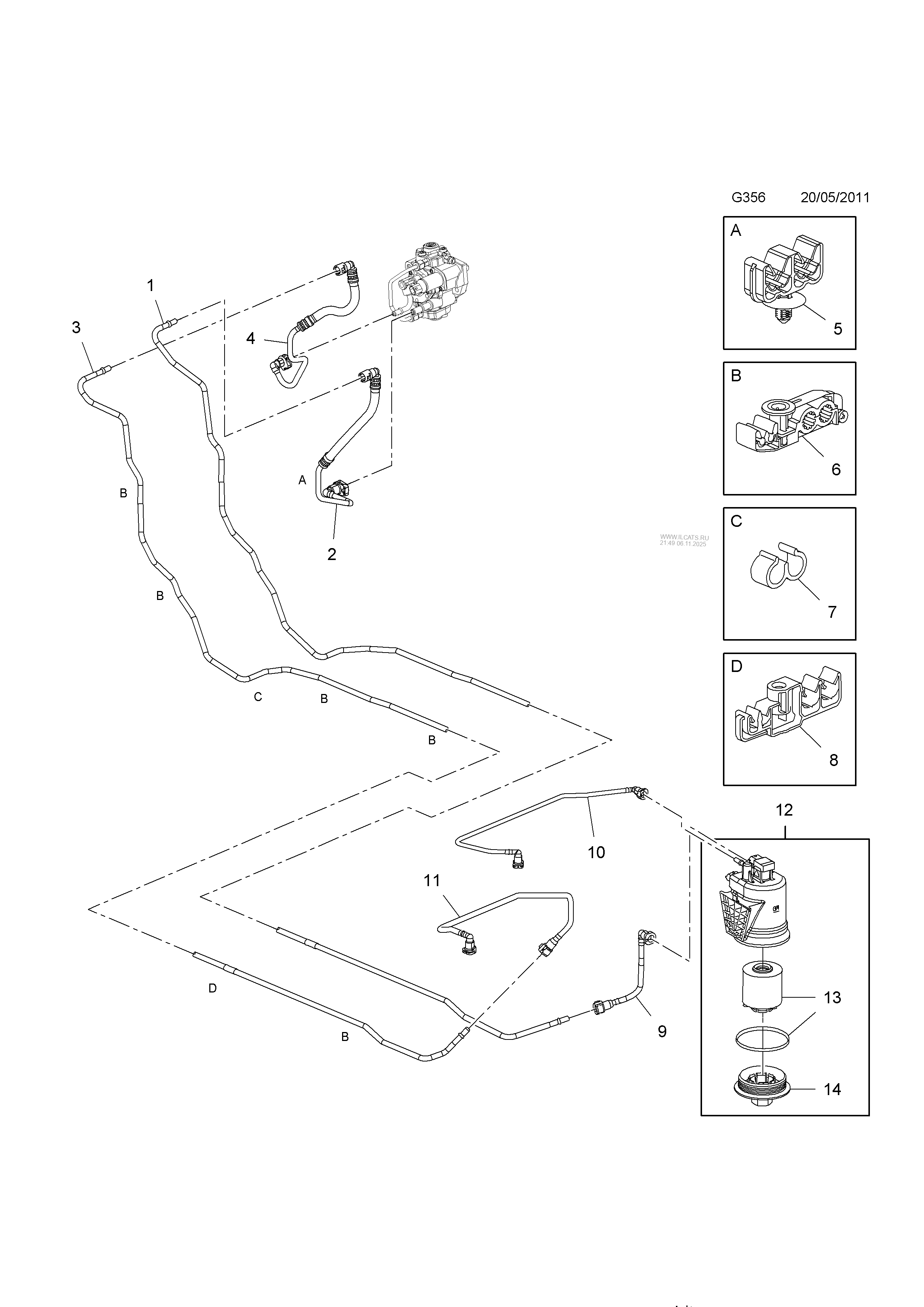 KRAFTSTOFFLEITUNGEN UND ANSCHLUESSE OPEL ASTRAJ