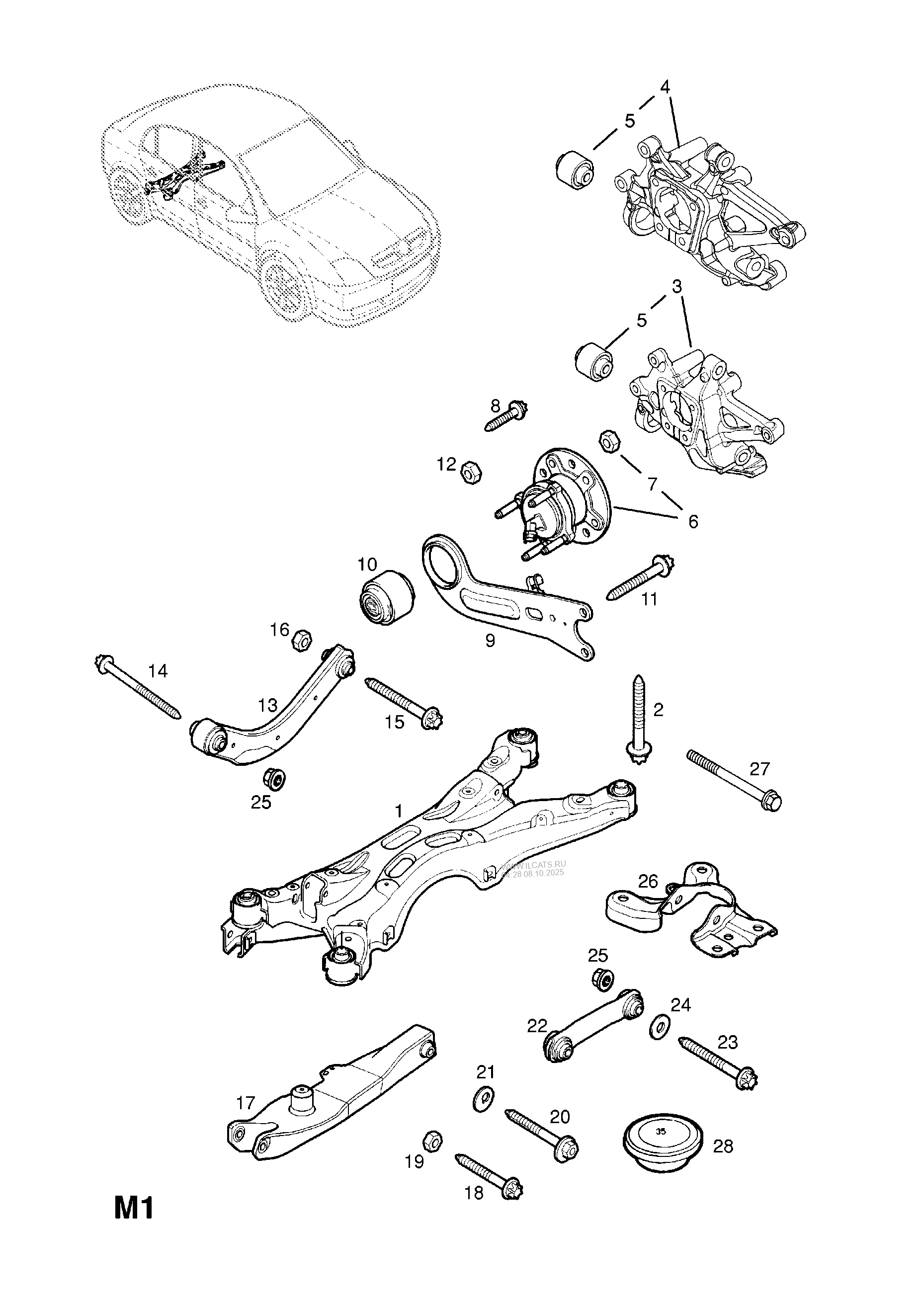 REAR AXLE CROSSMEMBER OPEL VECTRAC