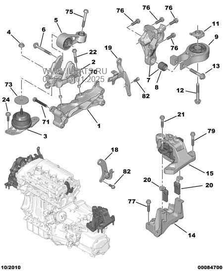 fixing power unit PEUGEOT 508 4 door saloon 1.6 thp 16v 156