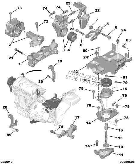 fixing power unit PEUGEOT 3008 5-door cross over 1.6 thp 16v 156