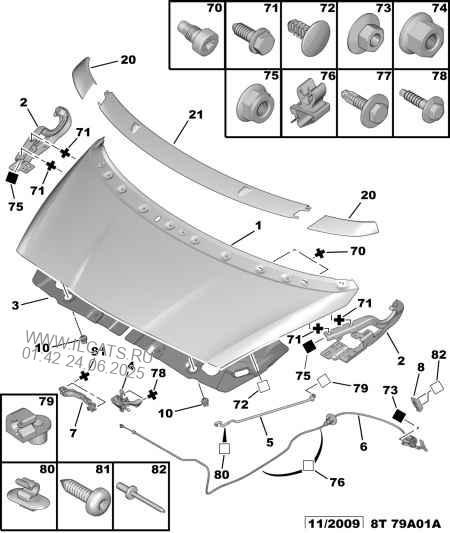 Capot Commande Charnieres Peugeot 5008 Break Loisirs 1 6 Hdi 110 Fap Dv6ted4