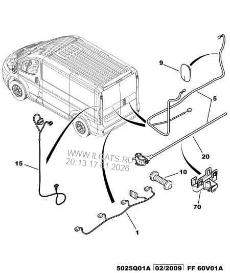 rear wiring harness PEUGEOT BOXER III van long wheelbase h2 type 20h 2.