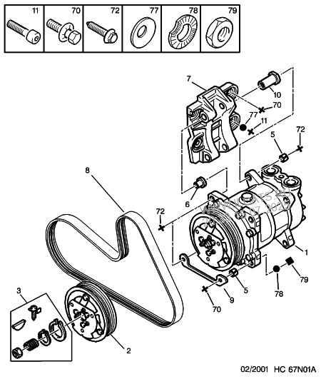 Air Conditioned Compressor Detail Peugeot 306 Restyling 4 Door Saloon 2 0 Hdi 90