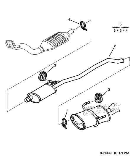 Выхлопная система пежо 207 схема