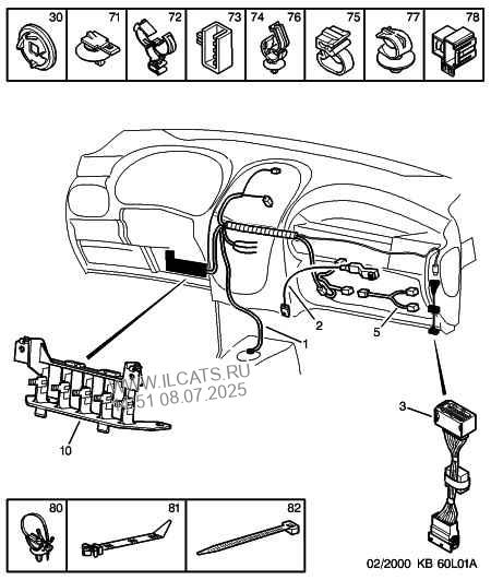 Facia Panel Console Harness Peugeot 206 Firm 5 Door Saloon - 