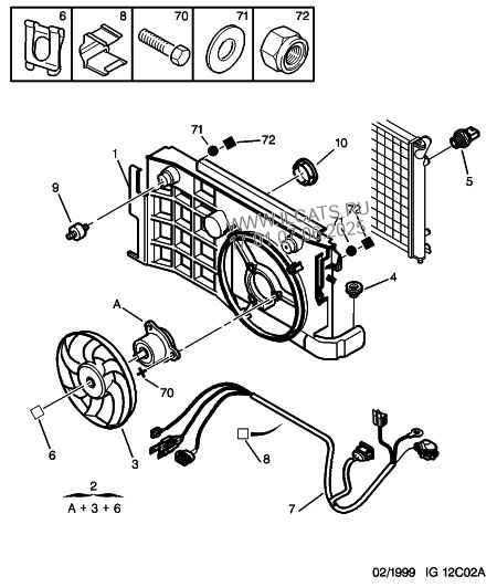 Пежо 206 схема вентилятора охлаждения