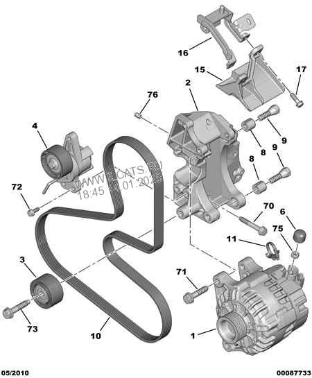 alternator and fixings PEUGEOT BIPPER UTILITY VEHICLE van 1.4 i 75 (tu3a)