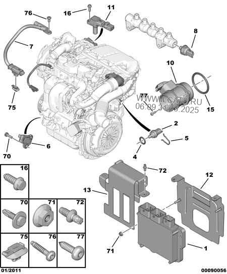 Inj Calculator Sensor Peugeot 308 5 Door Estate 1 6 Hdi Dv6c M