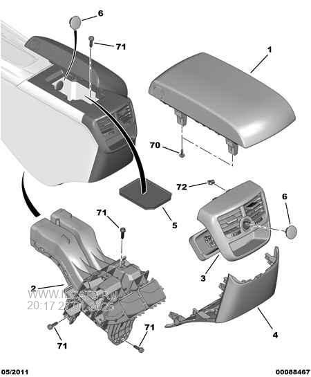 Rear Floor Console Ashtray Peugeot 508 4 Door Saloon 2 0 Hdi 138 Particle Emission Filter