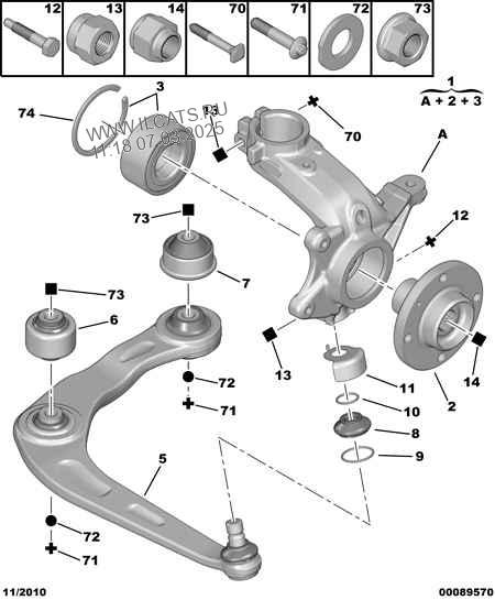 Front Pivots And Hubs Hub Bearing Peugeot 206 5 Door Saloon 1 4i 75 Tu3jp