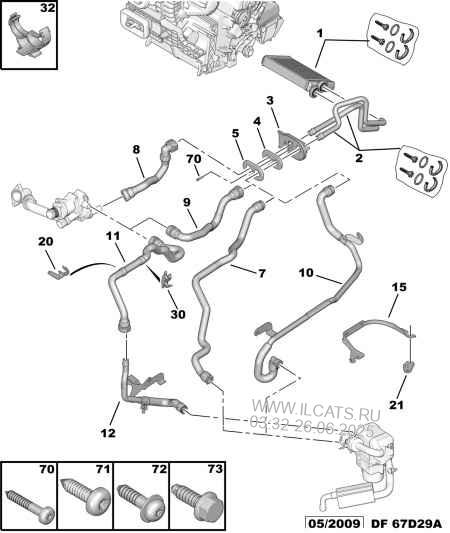Heater And Water Hoses Peugeot 407 4 Door Saloon 2 0 Hdi 163 Pef