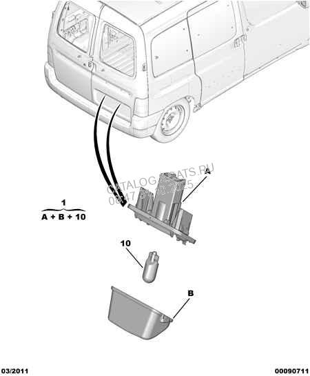 как поменять лампочку в подсветки номера - Citroen Berlingo (2G), 1,6 л, 2011 го