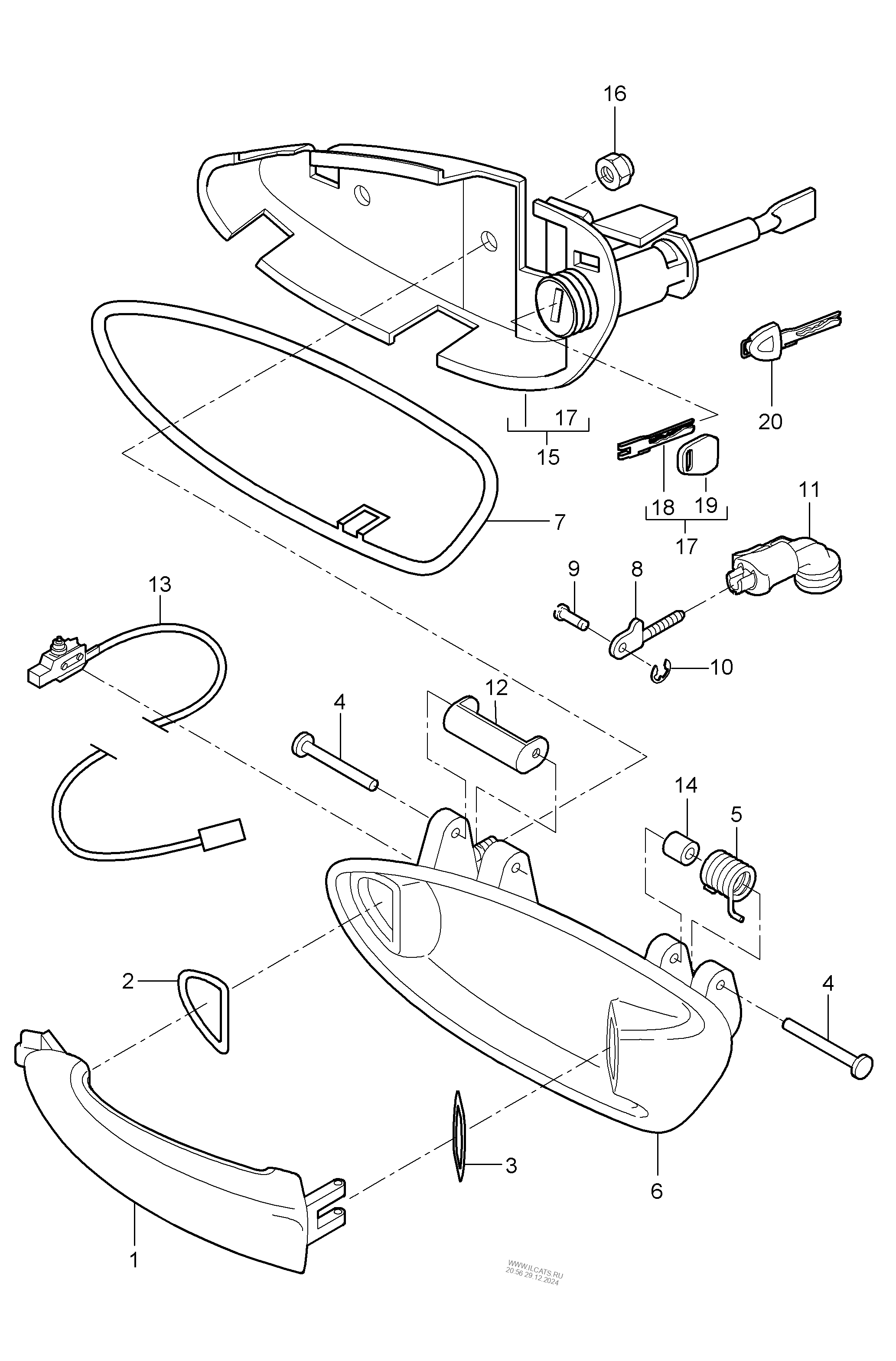 Door handle PORSCHE 911 CARRERA, 2. GE