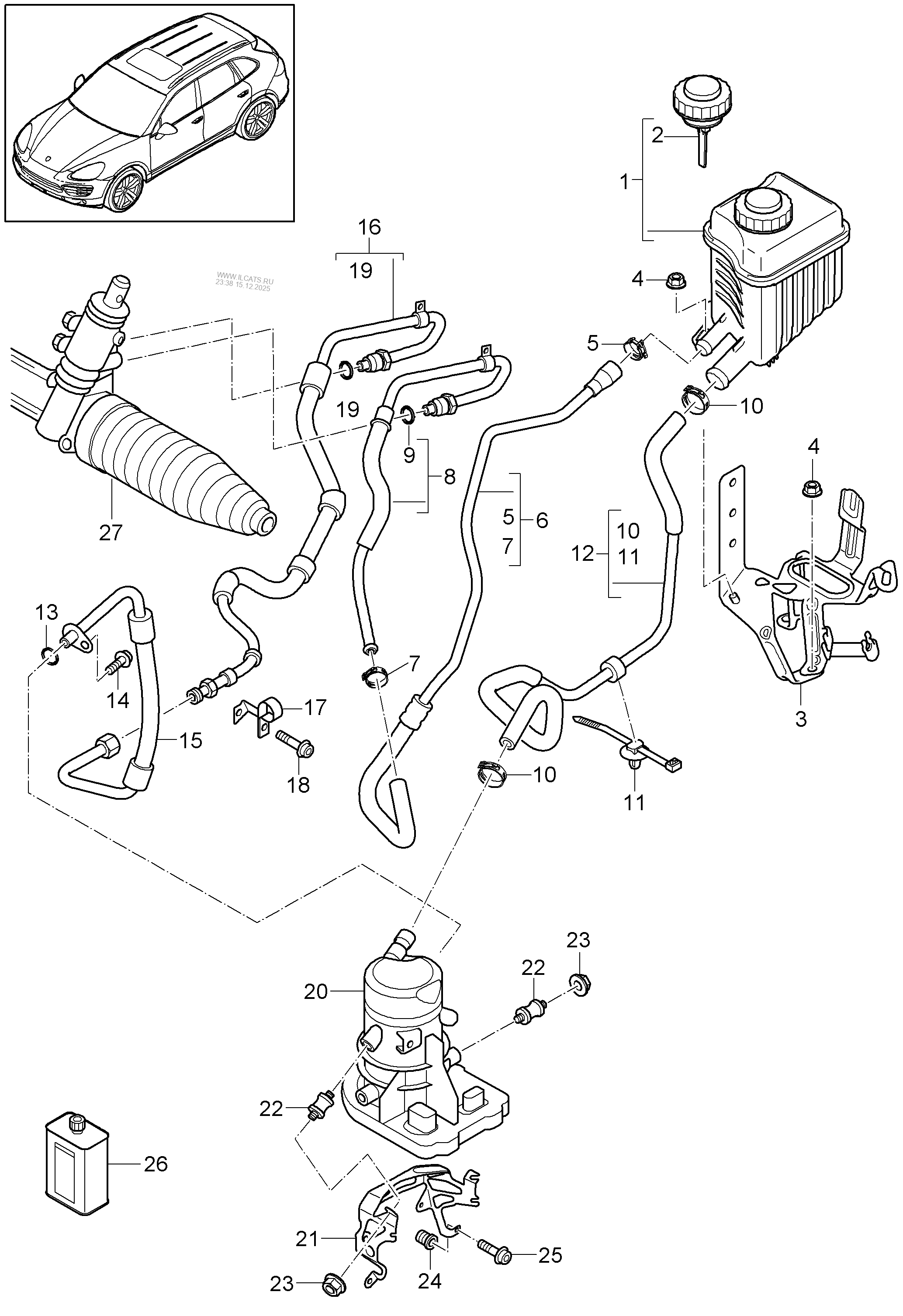 Power steering. Lines. Powersteering pump. Electric. D >> MJ 2014