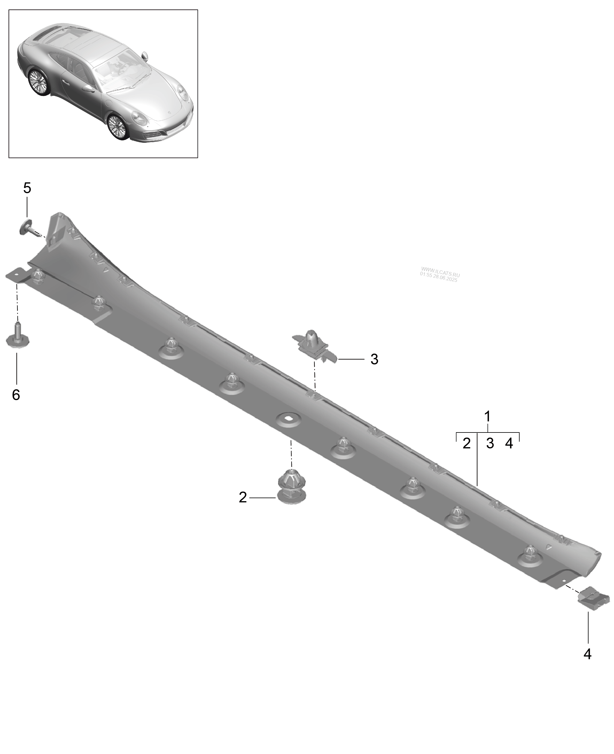 Side Member Trim Porsche 911 Carrera 2 Ge