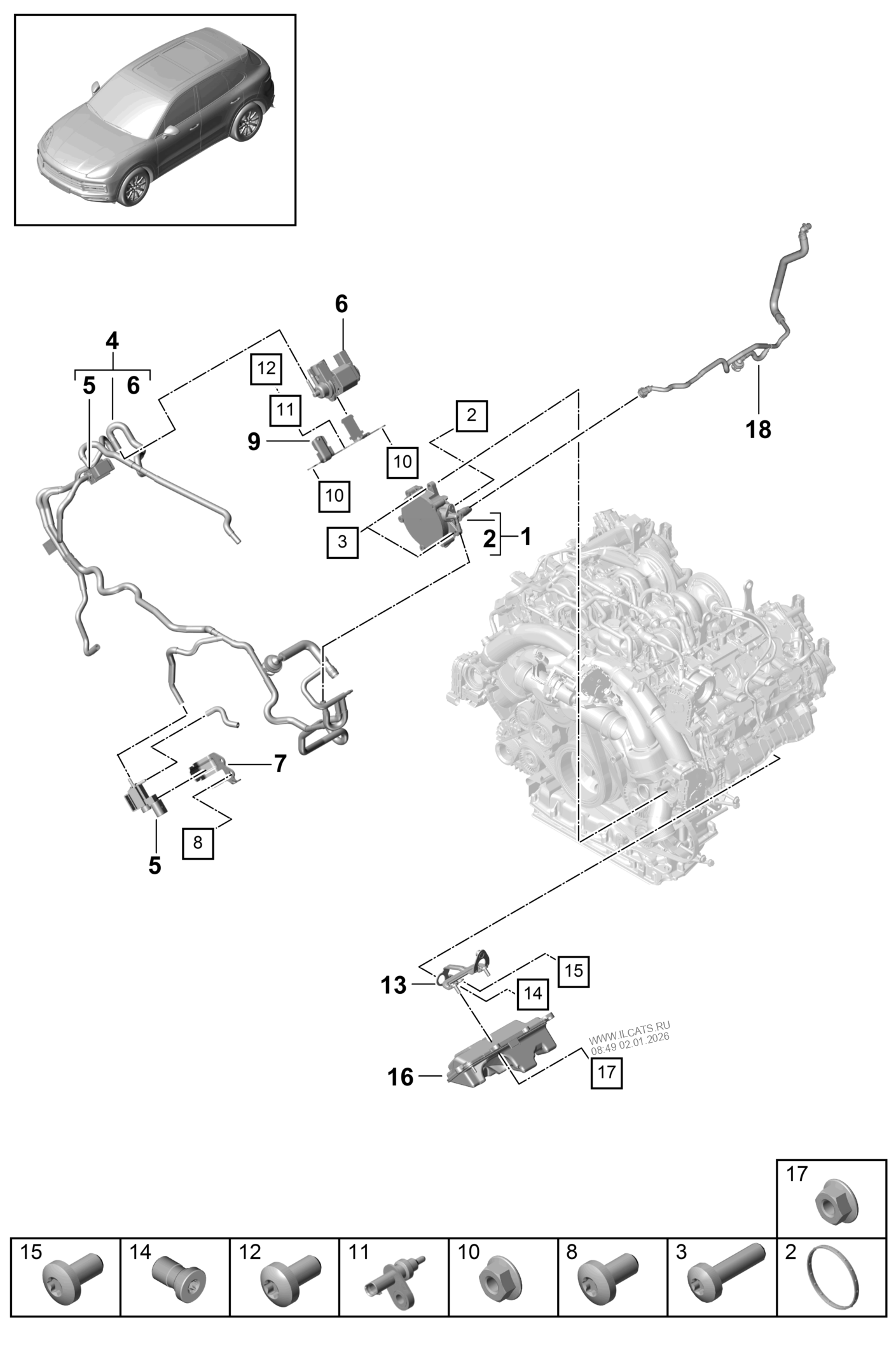 vacuum system. Vacuum pump PORSCHE CAYENNE