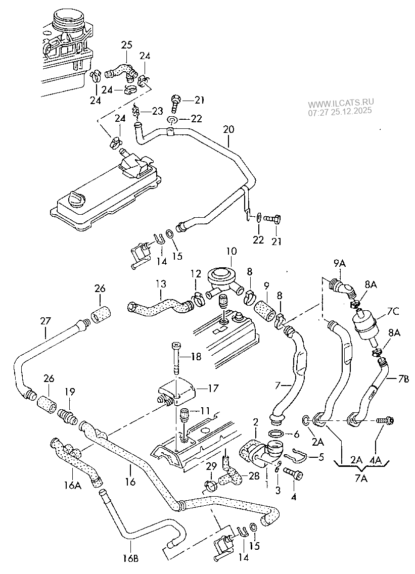 ventilation for cylinder head cover SEAT