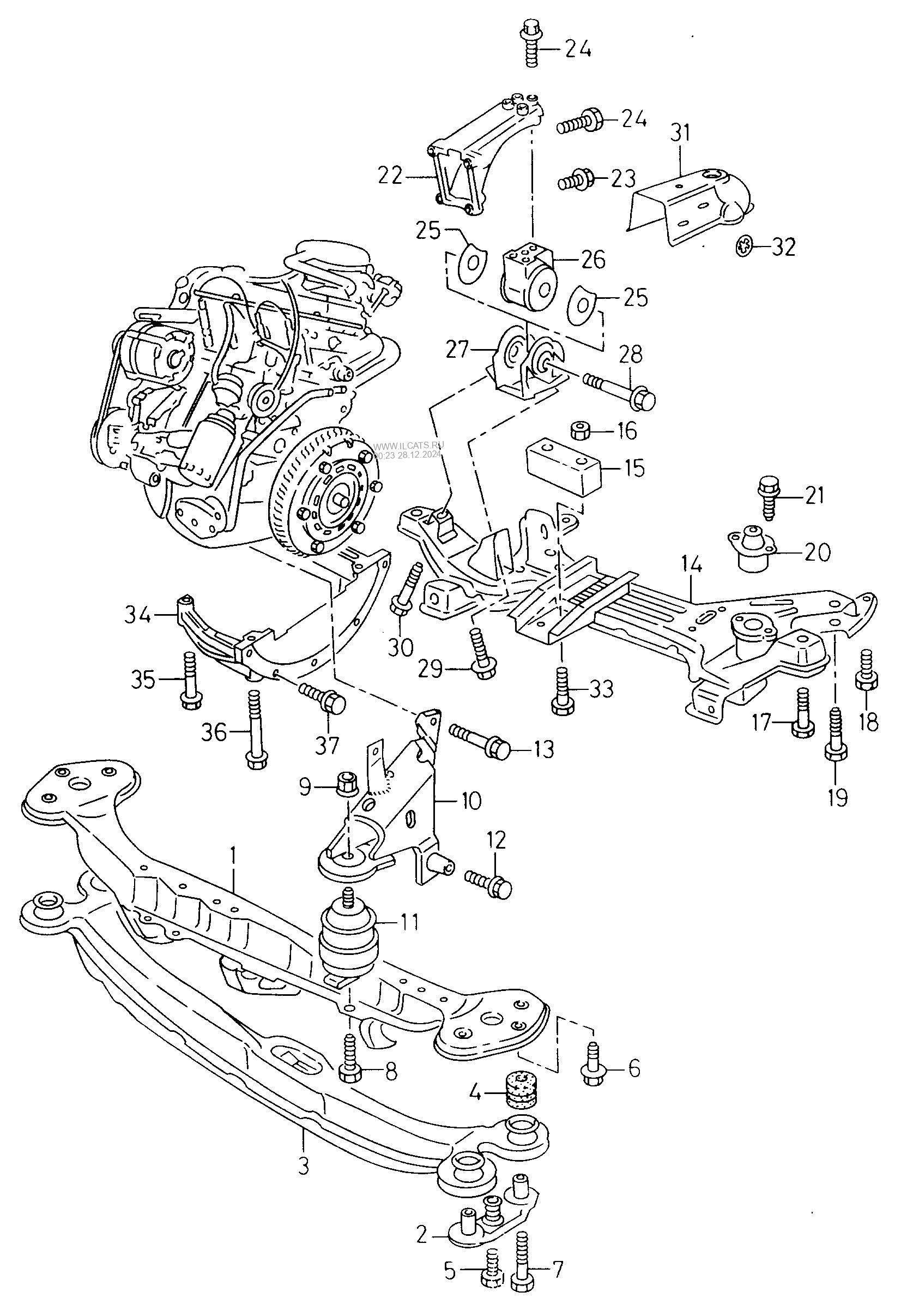 securing parts for engine SEAT TOLEDO