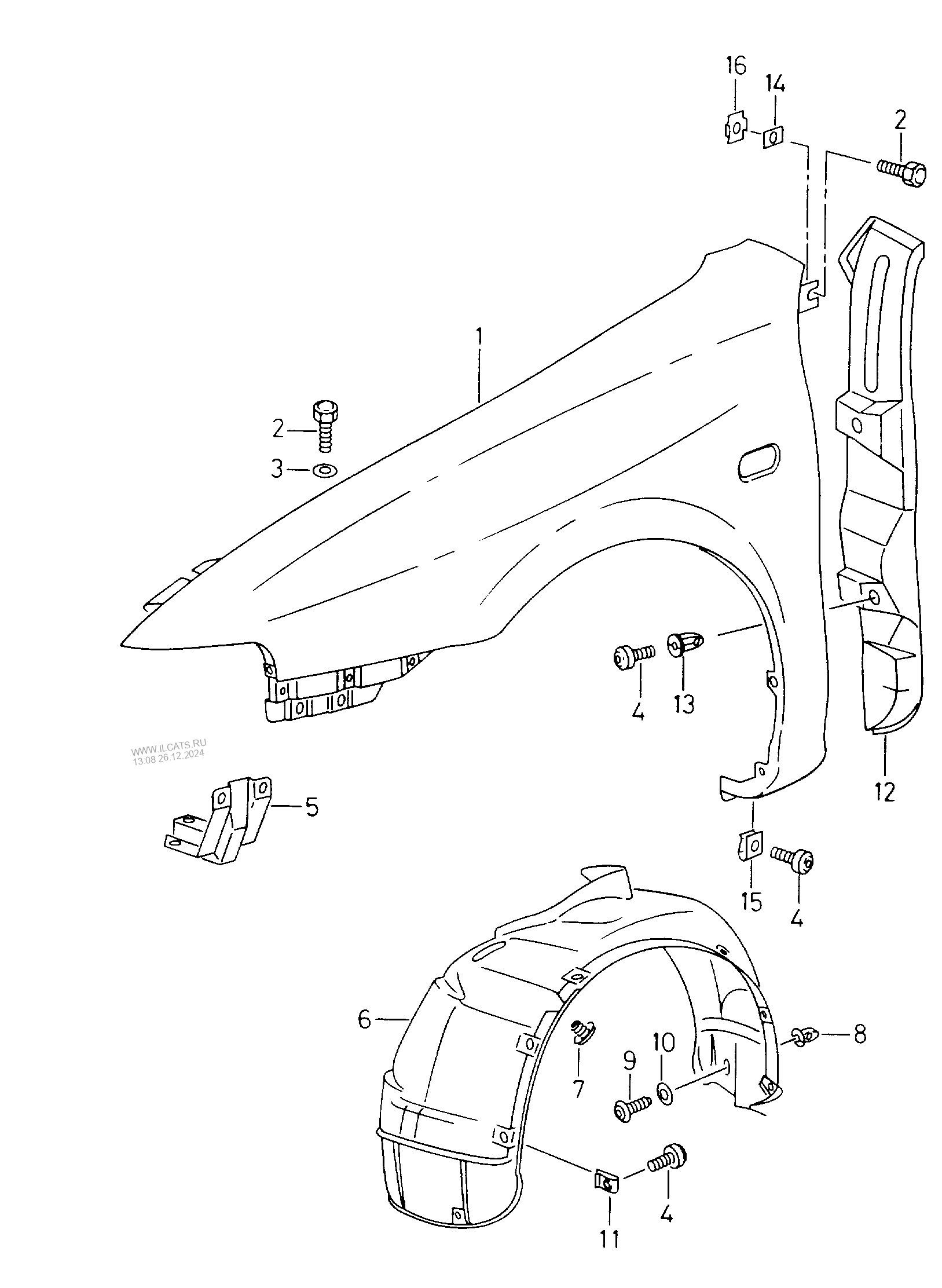 wing. wheel housing liner, plastic SEAT TOLEDO