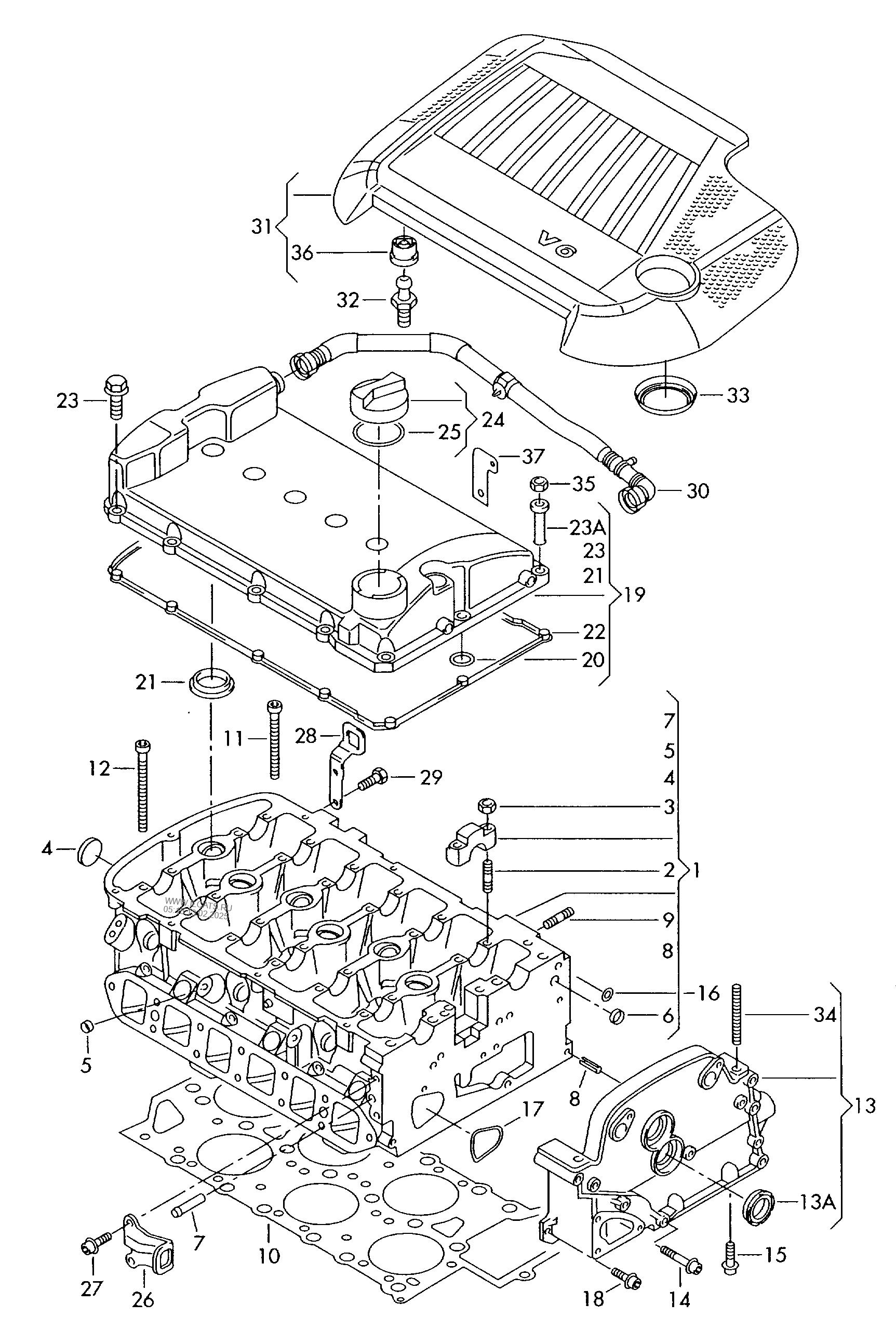 Cylinder Head. Cylinder Head Cover. Cover For Engine Compartment Seat 