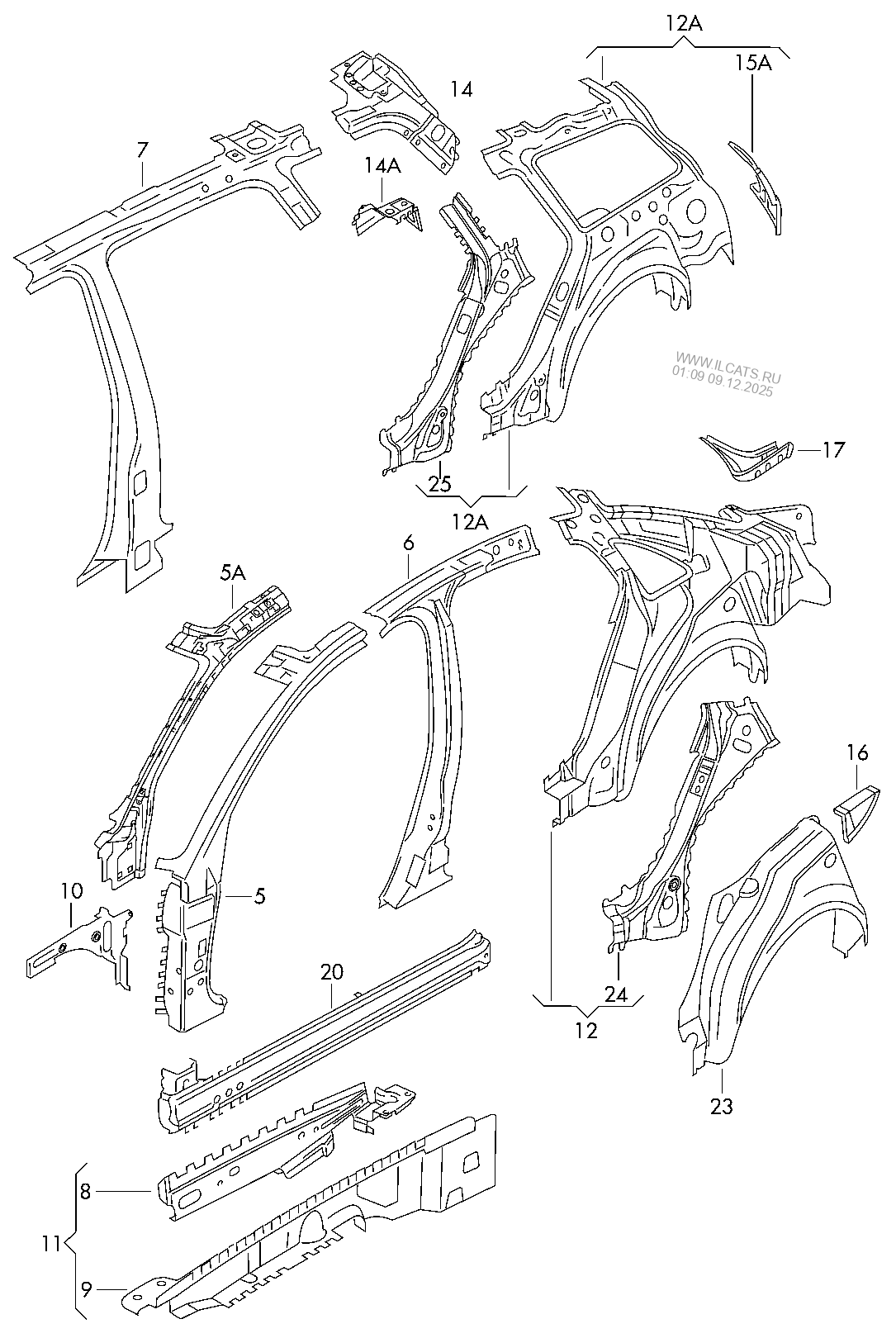 side part SEAT EXEO/ST