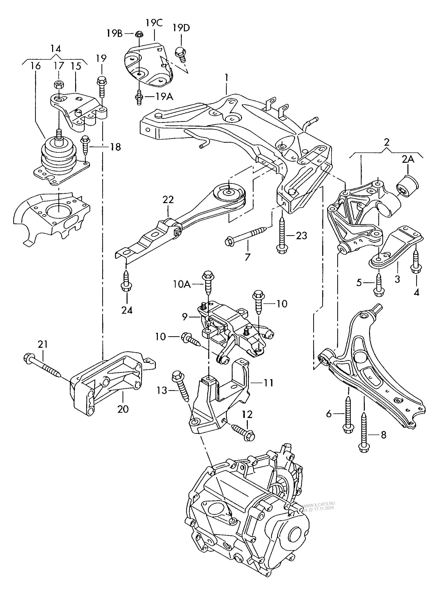 Mounting Parts For Engine And Transmission F 6l 8 200 000 F 6l 8 200 001 See Illustration Seat Ibiza St