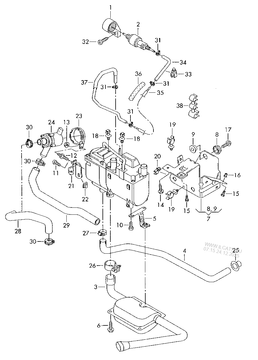 auxiliary heater for water circuit. auxiliary heater for coolant