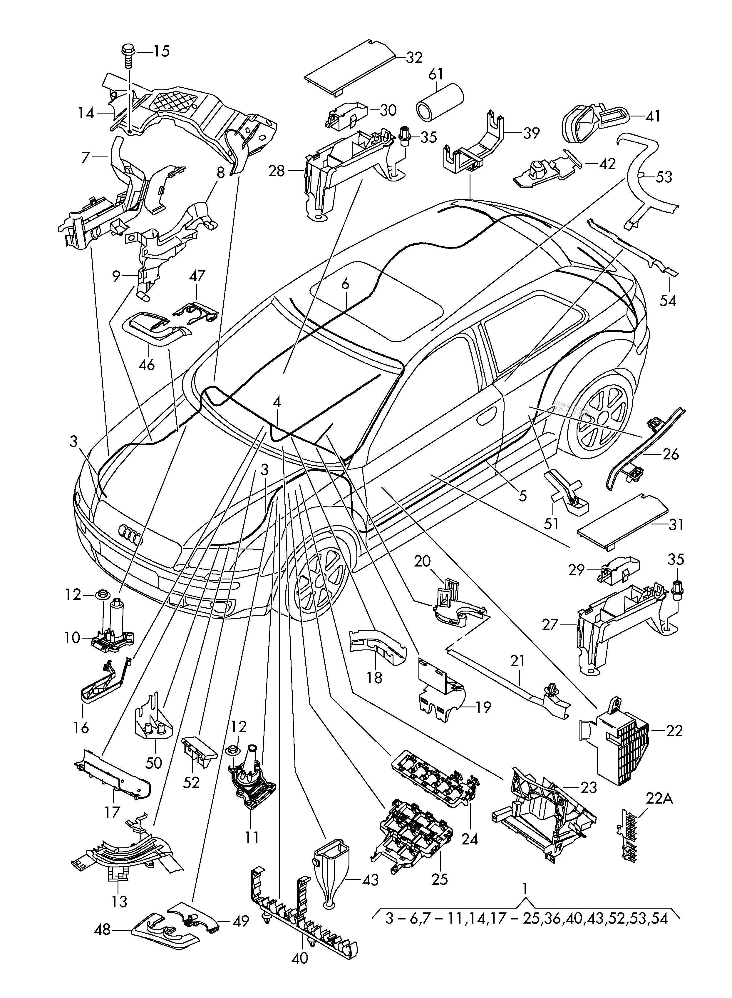 wiring harness for interior. * part number must be ordered * manually ...